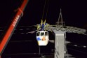 Koelner Seilbahn Gondel blieb haengen Koeln Linksrheinisch P941